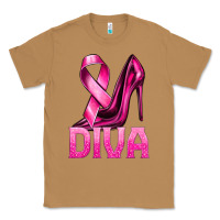 Toasted Coconut Breast Cancer Diva Ribbon and Heels Classic Tee - texasbilliewilder