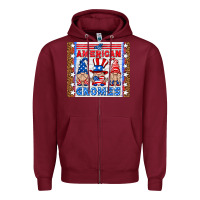 Burgundy all american gnomes Zipper Hoodie - HRA Design Shop