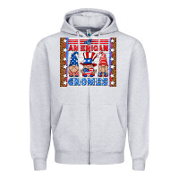 Heather Grey all american gnomes Zipper Hoodie - HRA Design Shop