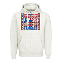Oatmeal Heather all american gnomes Zipper Hoodie - HRA Design Shop