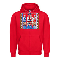 Red all american gnomes Zipper Hoodie - HRA Design Shop