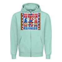 Seafoam all american gnomes Zipper Hoodie - HRA Design Shop