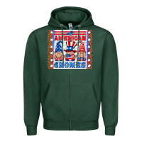 Sports Green all american gnomes Zipper Hoodie - HRA Design Shop