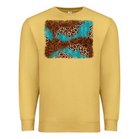 Antique Gold turquoise glitter leopard background Premium Sweatshirt - AdoDesignShop