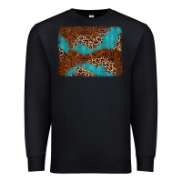Black turquoise glitter leopard background Premium Sweatshirt - AdoDesignShop