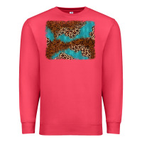 Cardinal turquoise glitter leopard background Premium Sweatshirt - AdoDesignShop