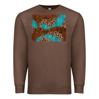 Chestnut turquoise glitter leopard background Premium Sweatshirt - AdoDesignShop