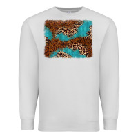 Dove Grey turquoise glitter leopard background Premium Sweatshirt - AdoDesignShop