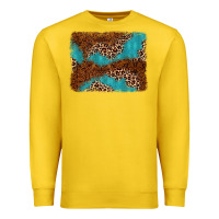 Lemon turquoise glitter leopard background Premium Sweatshirt - AdoDesignShop