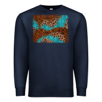 Navy turquoise glitter leopard background Premium Sweatshirt - AdoDesignShop