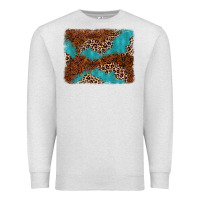 Oatmeal Heather turquoise glitter leopard background Premium Sweatshirt - AdoDesignShop
