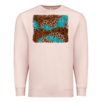 Pale Pink turquoise glitter leopard background Premium Sweatshirt - AdoDesignShop