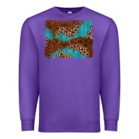 Purple turquoise glitter leopard background Premium Sweatshirt - AdoDesignShop