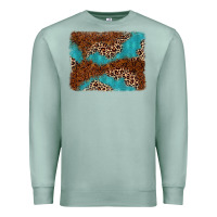 Seafoam turquoise glitter leopard background Premium Sweatshirt - AdoDesignShop