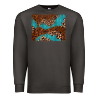 Smoke turquoise glitter leopard background Premium Sweatshirt - AdoDesignShop
