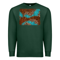 Sports Green turquoise glitter leopard background Premium Sweatshirt - AdoDesignShop