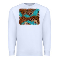 White turquoise glitter leopard background Premium Sweatshirt - AdoDesignShop