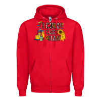 Red school cust dian Zipper Hoodie - CowhideDigitalArt