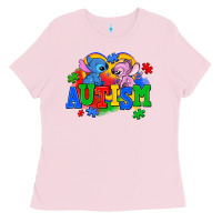 Bubblegum Pink autism stitch with lilo Ladies Tee - AdoDesignShop