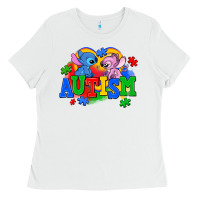 White autism stitch with lilo Ladies Tee - AdoDesignShop
