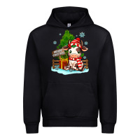 Black merry christmas cow Urban Hoodie - MaliasSmallBusiness