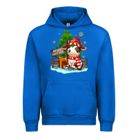 Cobalt merry christmas cow Urban Hoodie - MaliasSmallBusiness