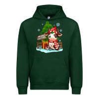 Forest Green merry christmas cow Urban Hoodie - MaliasSmallBusiness