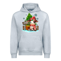 Heather Grey merry christmas cow Urban Hoodie - MaliasSmallBusiness