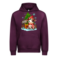 Mauve Wine merry christmas cow Urban Hoodie - MaliasSmallBusiness