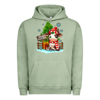 Pigment Oil Green merry christmas cow Urban Hoodie - MaliasSmallBusiness