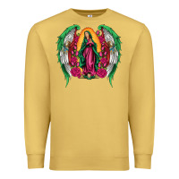 Antique Gold mexican flag wings our lady of guadalupe Premium Sweatshirt - Artiststas