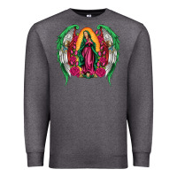 Charcoal Heather mexican flag wings our lady of guadalupe Premium Sweatshirt - Artiststas