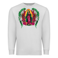 Dove Grey mexican flag wings our lady of guadalupe Premium Sweatshirt - Artiststas