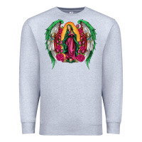 Heather Grey mexican flag wings our lady of guadalupe Premium Sweatshirt - Artiststas