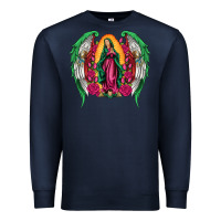 Navy mexican flag wings our lady of guadalupe Premium Sweatshirt - Artiststas