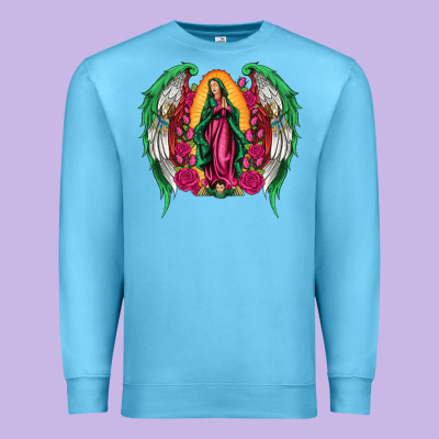 Mexican Flag Wings Our Lady Of Guadalupe Premium Sweatshirt Designed By Artiststas