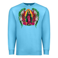 Ocean Blue mexican flag wings our lady of guadalupe Premium Sweatshirt - Artiststas