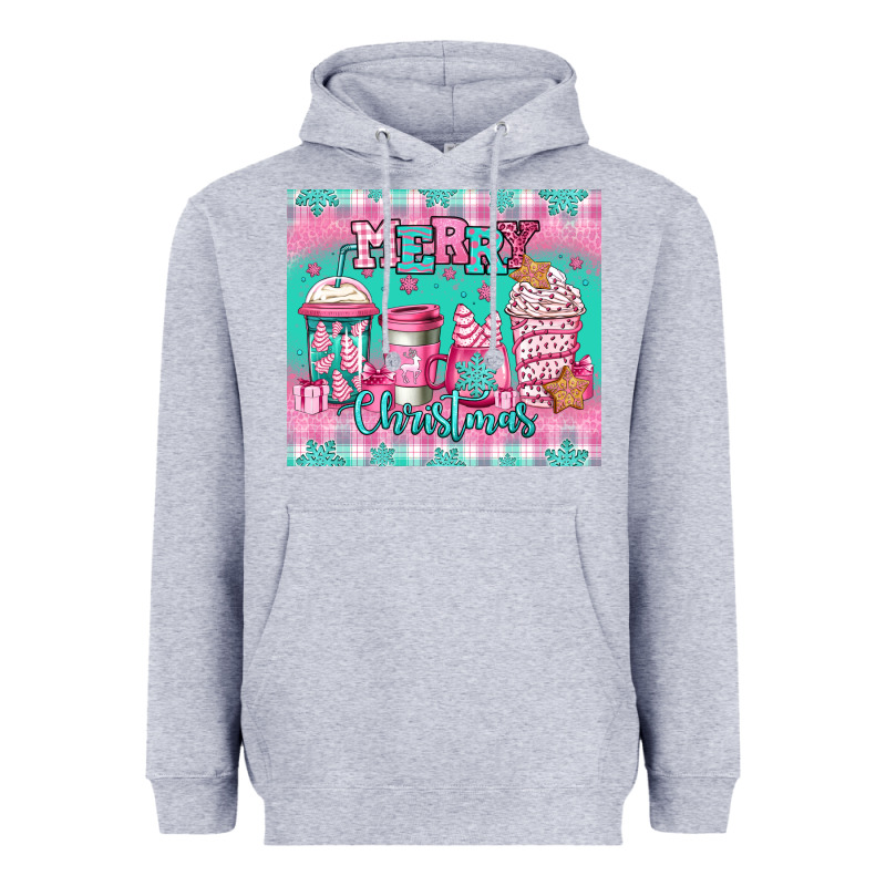 Merry Christmas Pink Coffee Heavyweight Hoodie by Jasminsmagicworld | Teevron