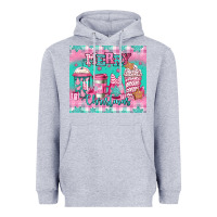Heather Grey merry Christmas pink coffee Heavyweight Hoodie - Jasminsmagicworld
