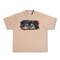 Burro Wolf eyes american flag Urban Heavy Tee - RanaPortraitStore