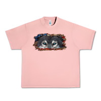 Salmon Wolf eyes american flag Urban Heavy Tee - RanaPortraitStore