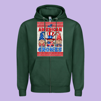 All American Gnomes Air Freshener Zipper Hoodie Designed By Hra Design Shop