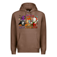 Chestnut Happy Hallothanksmas goats Premium Hoodie - NancyCooperArtShop