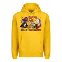 Lemon Happy Hallothanksmas goats Premium Hoodie - NancyCooperArtShop