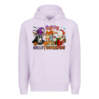 Lilac Happy Hallothanksmas goats Premium Hoodie - NancyCooperArtShop