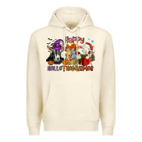 Sandshell Happy Hallothanksmas goats Premium Hoodie - NancyCooperArtShop