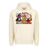 Tofu Happy Hallothanksmas goats Premium Hoodie - NancyCooperArtShop