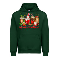 Forest Green merry christmas gnomes coffee cups Urban Hoodie - MaliasSmallBusiness