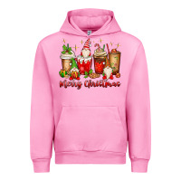 Fuchsia Pink merry christmas gnomes coffee cups Urban Hoodie - MaliasSmallBusiness
