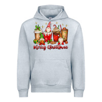 Heather Grey merry christmas gnomes coffee cups Urban Hoodie - MaliasSmallBusiness